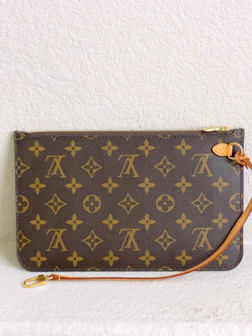LOUIS VUITTON Brown Monogram Neverfull Pouch